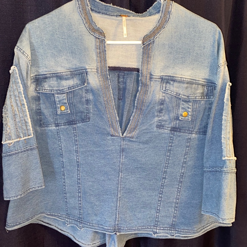 FREE PEOPLE Chambray Top